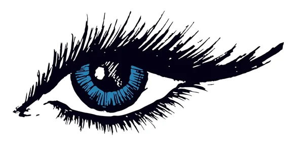 Nákres ženské oko. — Stockový vektor