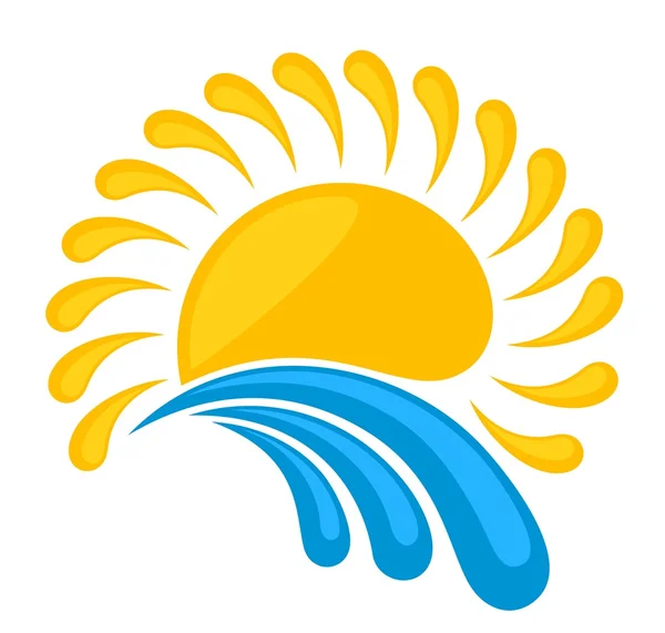 Sun Logo in the sea. — Stock Photo, Image