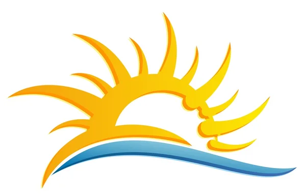 Logo sol y mar . —  Fotos de Stock