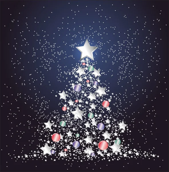 Cartão com árvore de Ano Novo . — Fotografia de Stock