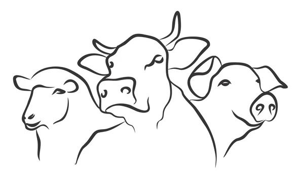 Logo zwierząt parzystokopytnych. — Wektor stockowy