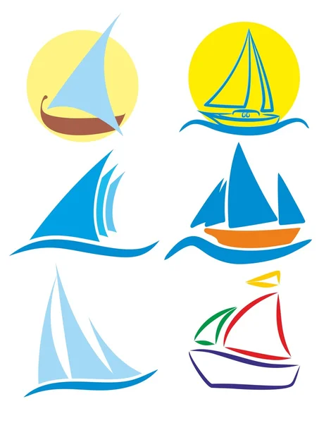 帆船のロゴ. — ストックベクタ