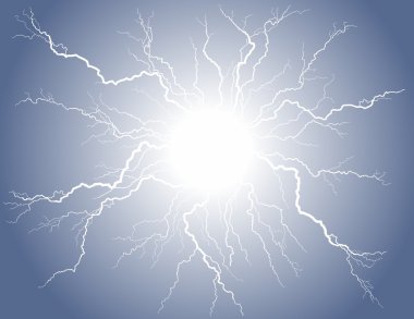 Gökyüzünde yıldırım inme.