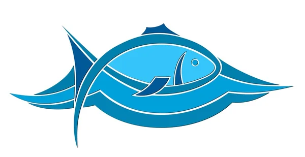 Logo de poisson bleu . — Photo