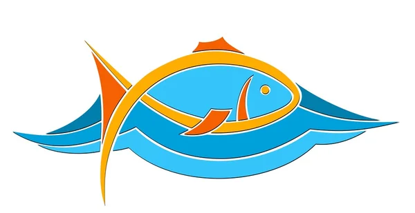 Logo der Farbe Fisch. — Stockvektor