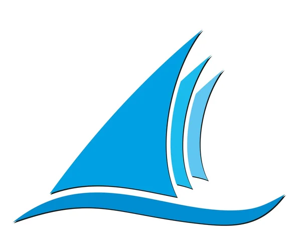 Logo des blauen Segelschiffs. — Stockfoto