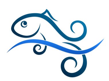 Logo mavi balık. 