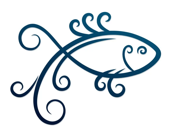 Logo of blue fish. — Stock Photo, Image