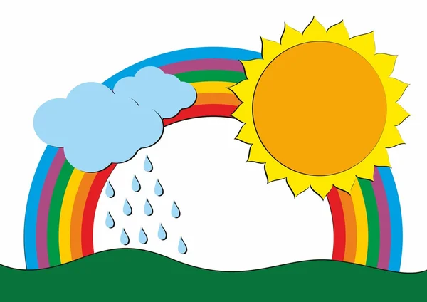 Logo de sol y arco iris . — Foto de Stock