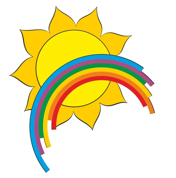 Logo de sol y arco iris . — Foto de Stock