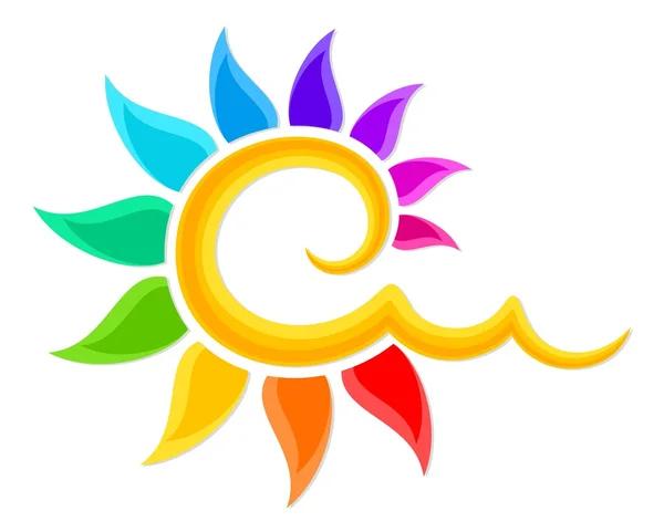 Logotipo da cor sol . — Vetor de Stock