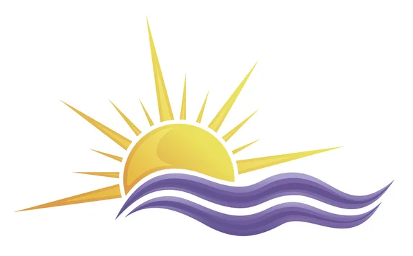 Logo soleil et mer . — Image vectorielle