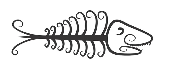 Logo fish skeleton. — Stock Vector