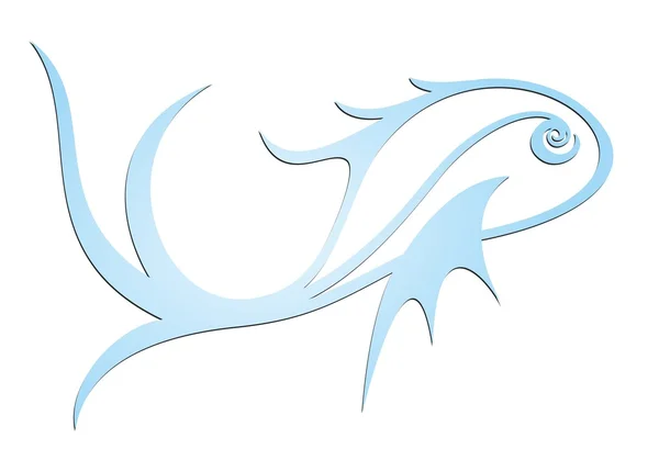 파란 물고기의 로고. — 스톡 사진