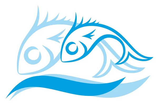 Logotipo de peixe azul . — Fotografia de Stock