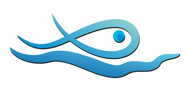 Logo fish with wave. — Stock Photo, Image