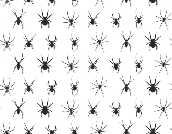 Nahtloser Hintergrund mit Spinnen. — Stockvektor