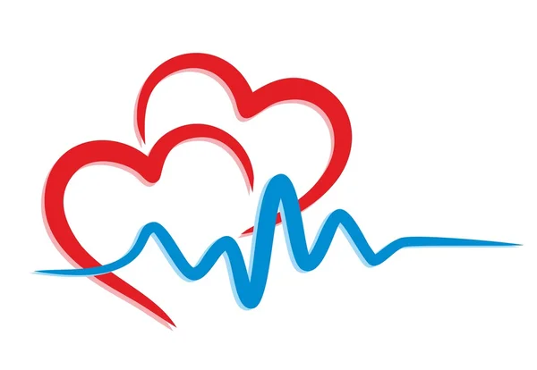 Heart Logo with pulse. — Stock Vector