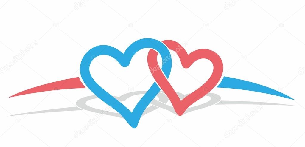Logo of red and blue heart.
