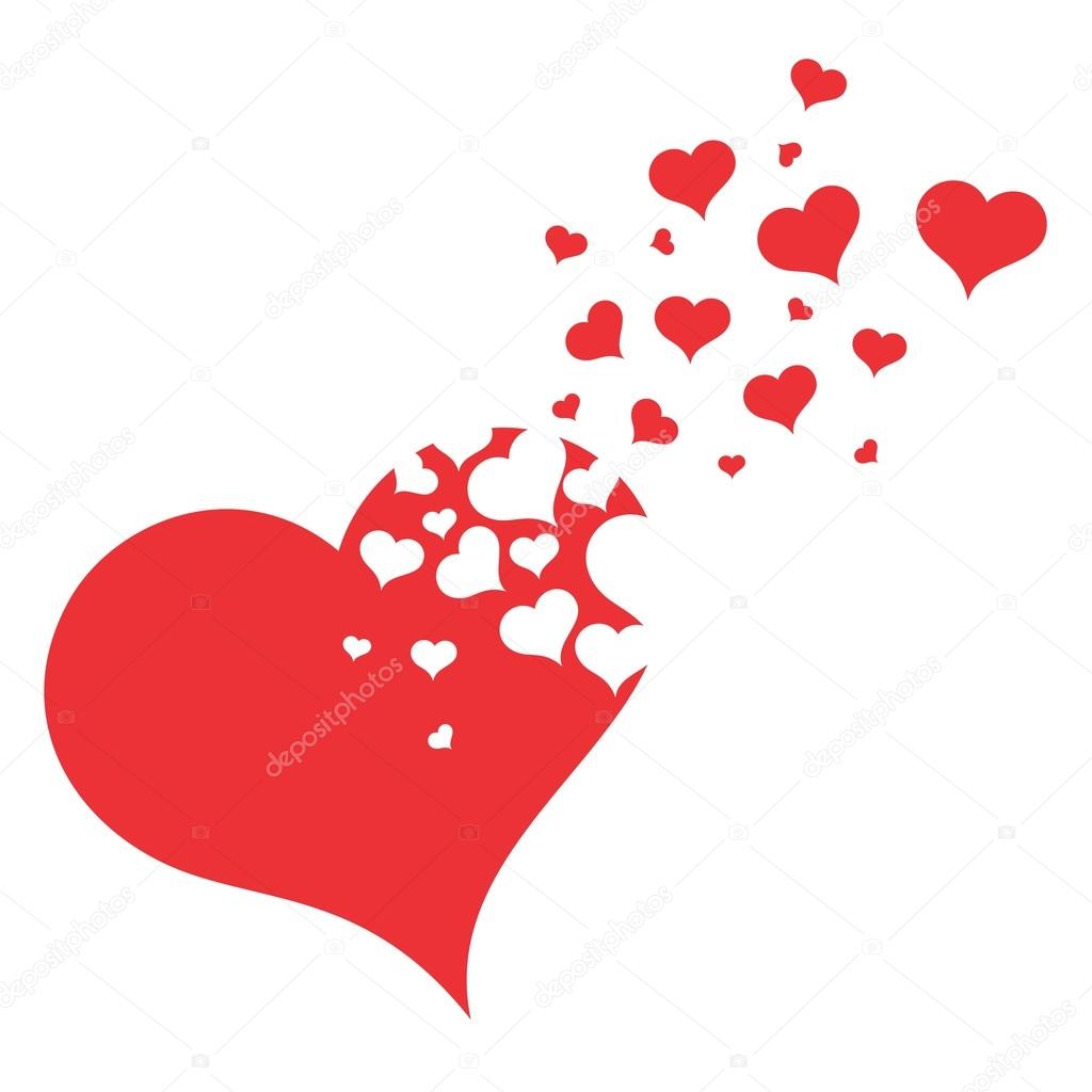 A symbol of the red broken heart.