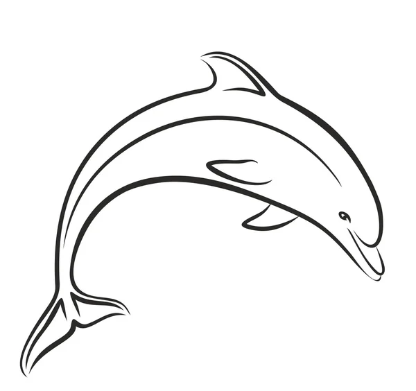Dolphin Sketch in jump. — Stock Vector
