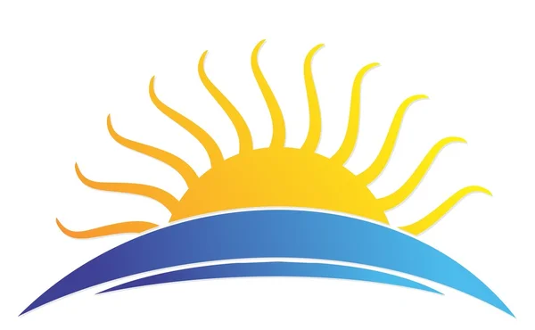 Sun-logotypen i havet. — Stock vektor
