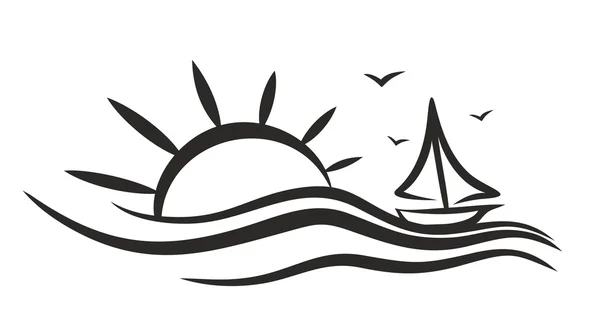 Логотип в море . — стоковый вектор