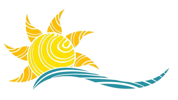 Logo sol y mar . — Vector de stock