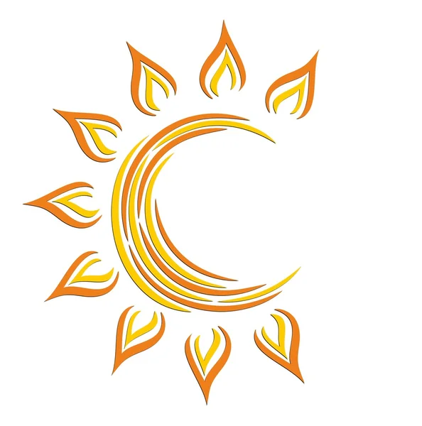 Logo der strahlenden Sonne. — Stockvektor