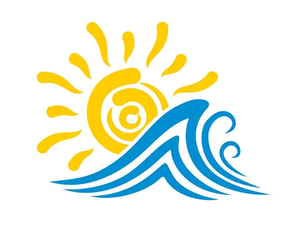 Logo sun and sea. — Stock Vector