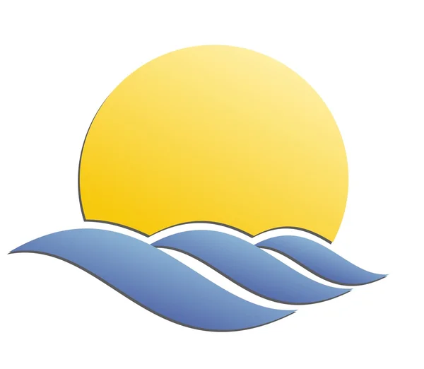 Logo sun and sea. — Stock Vector