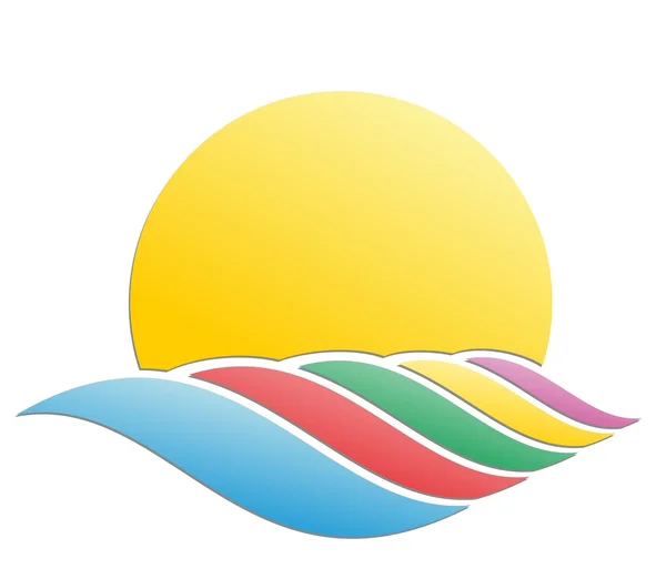 Logo sun and sea. — Stock Vector