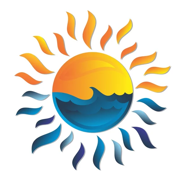 Sonne-Logo im Meer. — Stockfoto