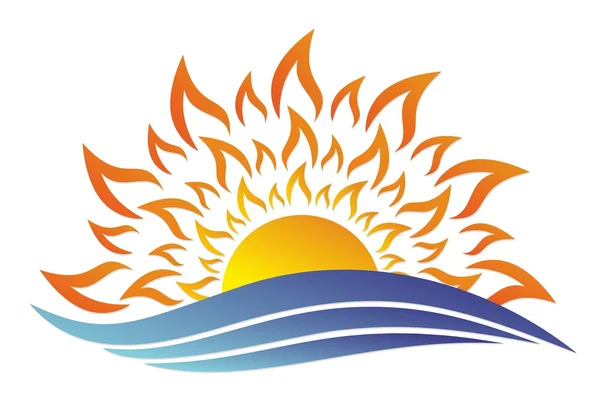 Logotipo sol e mar . — Fotografia de Stock