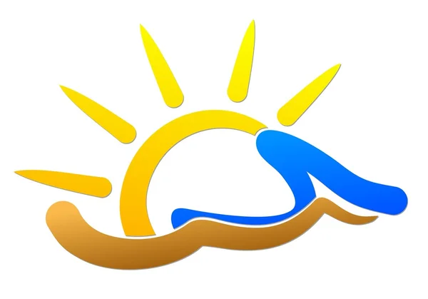 Логотип солнце и море . — стоковый вектор