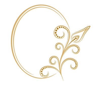 Çiçekli yuvarlak çerçeve. 