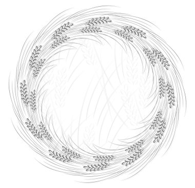 Buğday ile yuvarlak çerçeve. 
