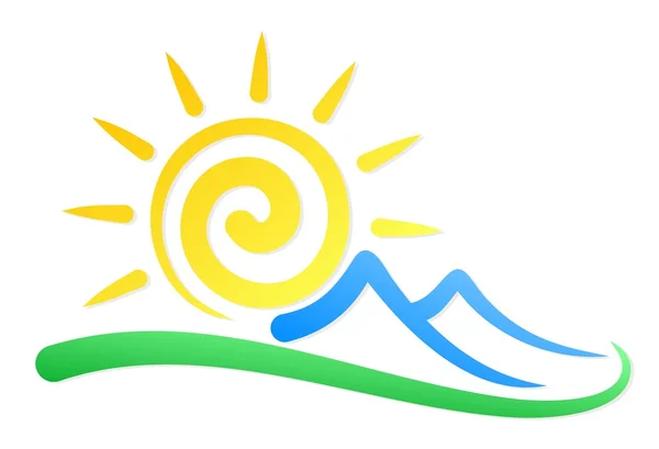 Logo soleil et mer . — Image vectorielle