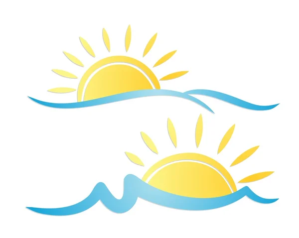 Logo soleil et mer . — Image vectorielle