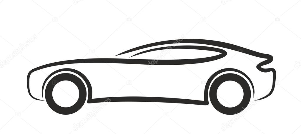Sketch of a sports car.