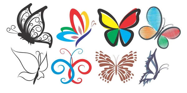 Logos von Schmetterlingen. — Stockvektor