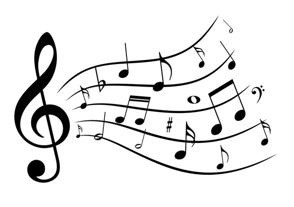 Notas musicales estilizadas . — Vector de stock