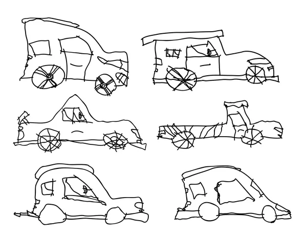 Crianças desenhos de carros . — Vetor de Stock