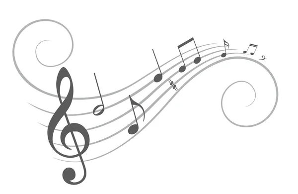 Notas musicales estilizadas . — Vector de stock