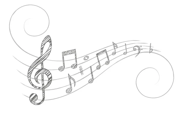 Notas musicales estilizadas . — Vector de stock