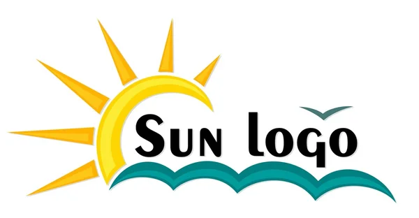 Logo sol och hav. — Stock vektor