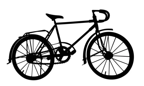 Silhouette Una Vecchia Bici Sportiva — Vettoriale Stock