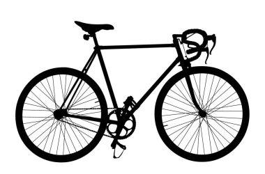 Eski bir spor bisikletinin silueti.