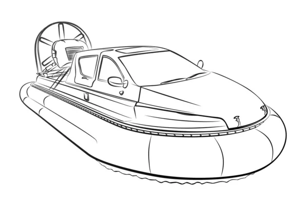 Эскиз Скоростного Судна Воздушной Подушке — стоковый вектор
