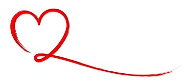 Biçimli kırmızı kalbin sembolü..